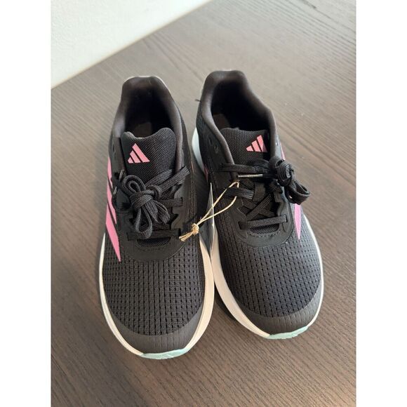 Adidas Unisex Girls Duramo SL Big Kid Black Pink Fusion NWT 4 Shoes Sneakers - Picture 4 of 5